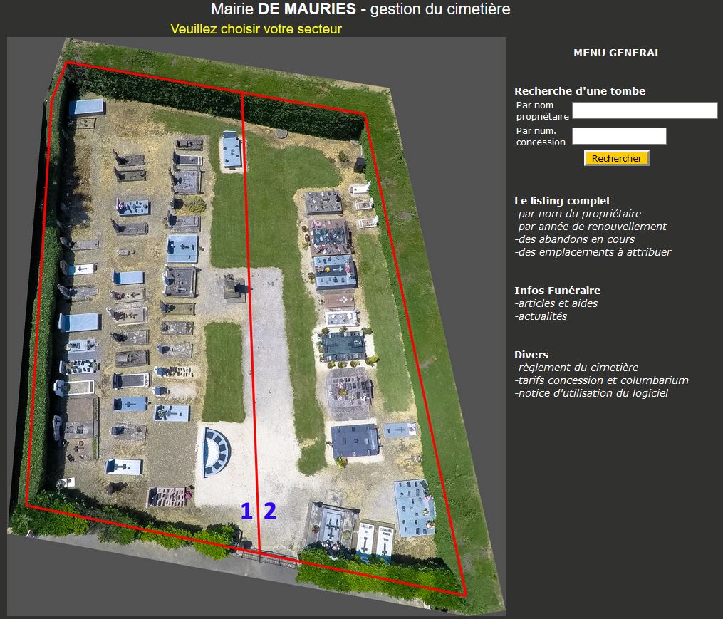 Gestion cimetière dans les Landes