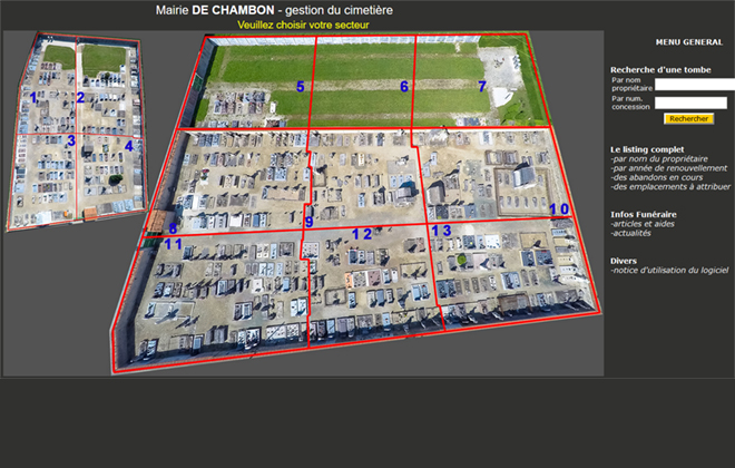 Gestion cimetiere 600 emplacements