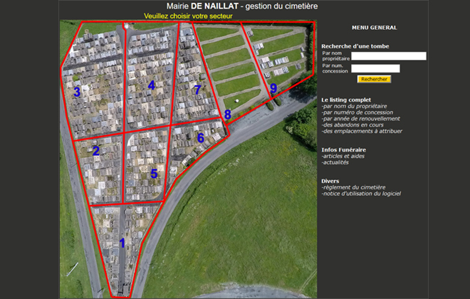 Gestion cimetiere 800 emplacements