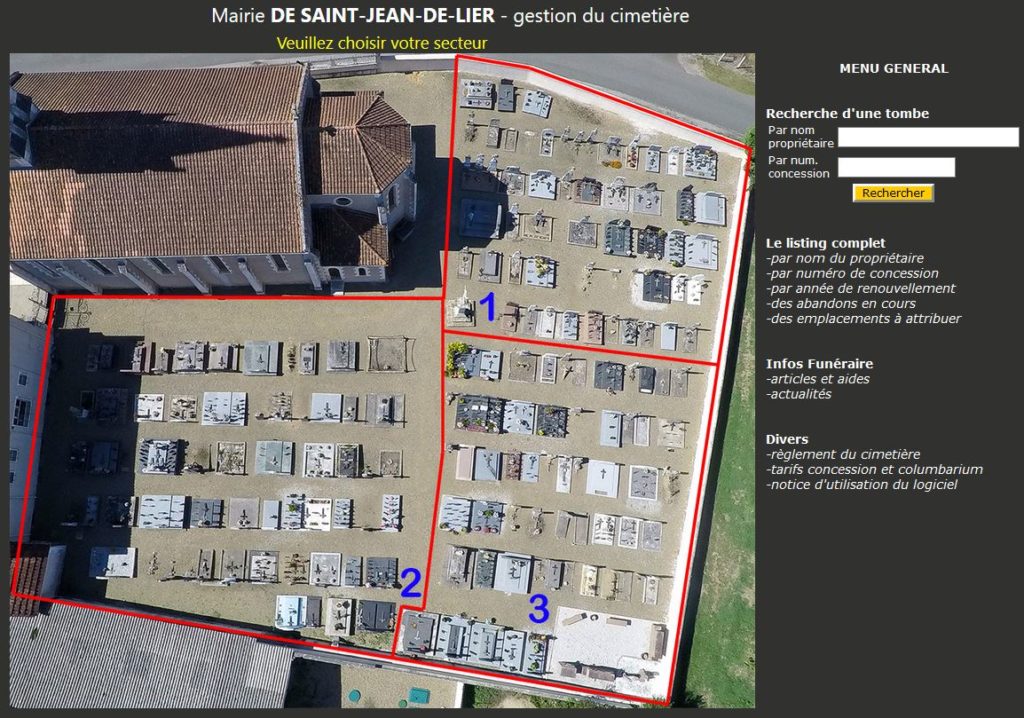 Gestion cimetiere 300 emplacements