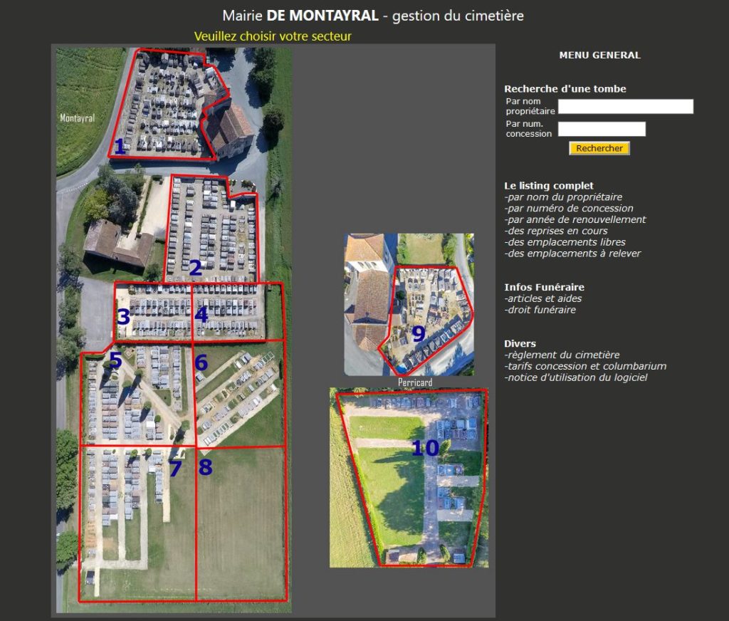 Logiciel gestion cimetière dans departement Lot-et-Garonne