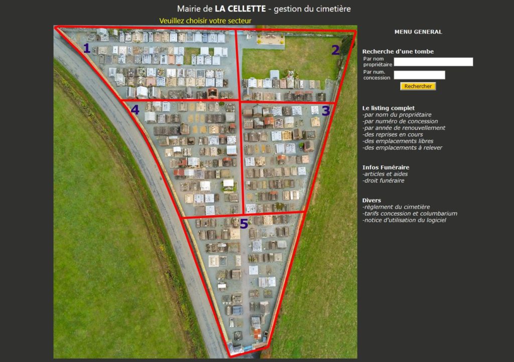 Gestion informatique des cimetieres et Columbariums Creuse