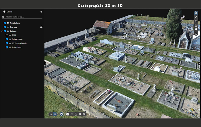 Cartographie cimetière 2D et 3D