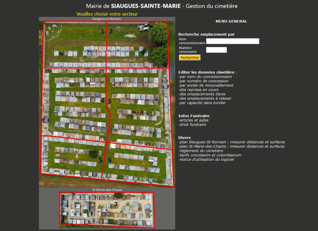 Gestion informatique des cimetières et Columbariums Haute Loire