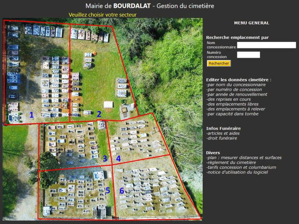 Cimetière Bourdalat département Landes