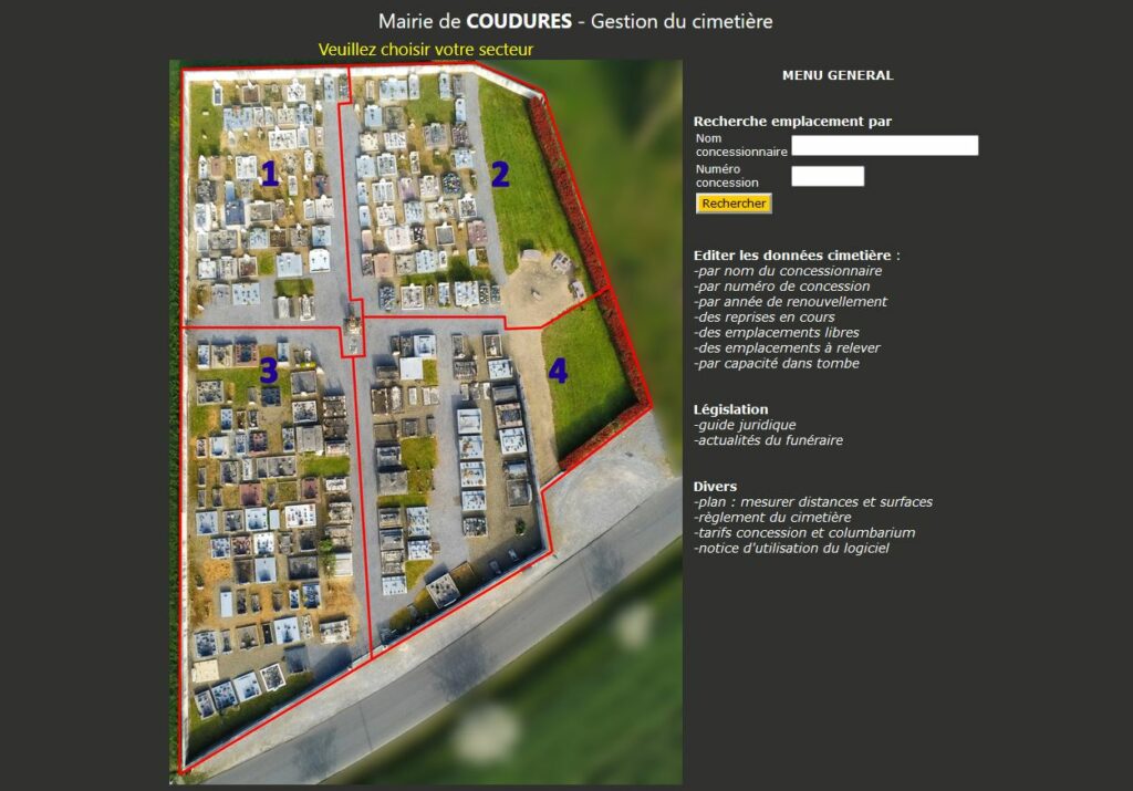 Logiciel cimetière à Coudures dans les Landes