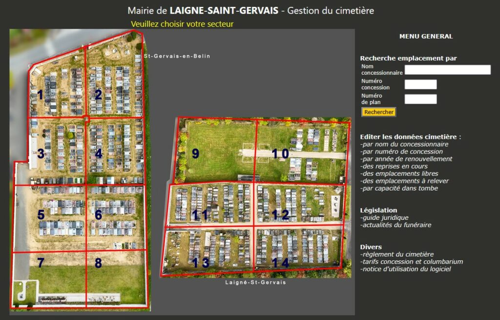 Logiciel cimetière Laigné-saint-Gervais dans le département de l'Eure
